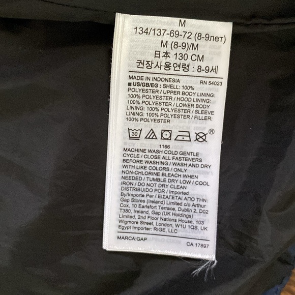 Gap cold control max puffer jacket navy leopard girl medium - Picture 5 of 7